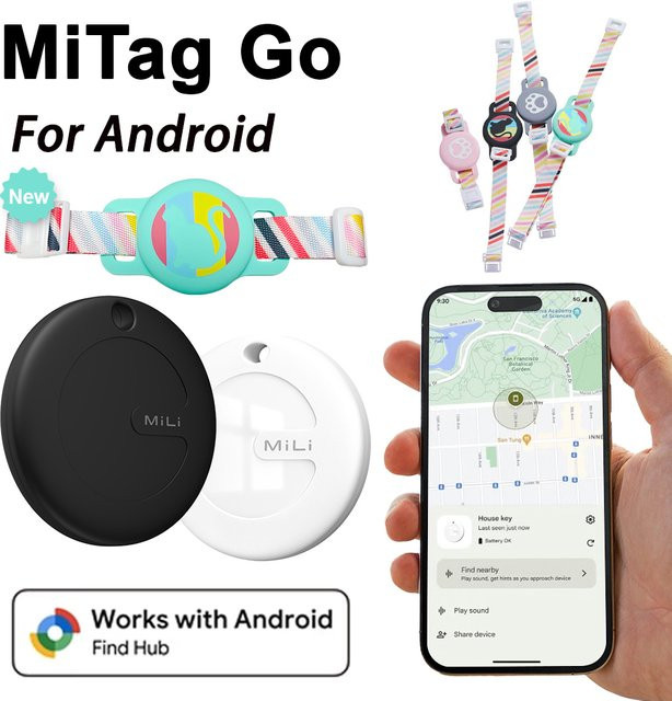 Mili Smart GPS Tracker Mitag Bluetooth Standortfinder für Android, Wasserdicht, Weiß - Bild 1