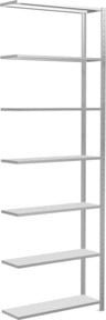 Schulte Anbauregal Steckregal MULTIplus150 mit 7 Fachböden und Kreuzstrebe, Farbe: Lichtgrau, B/T/H: 300 x 100 x 30 cm - Bild 1