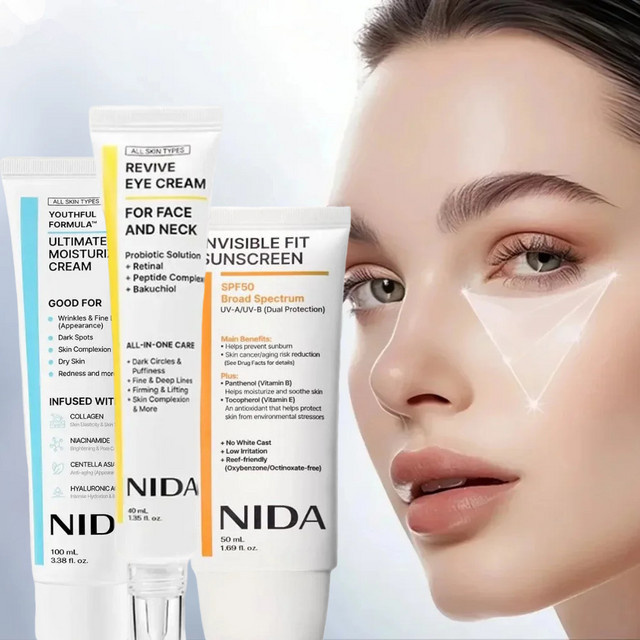 NIDA Kollagen Ultimate Creme für Gesicht und Augen mit Retinol, SPF 50 - Bild 1