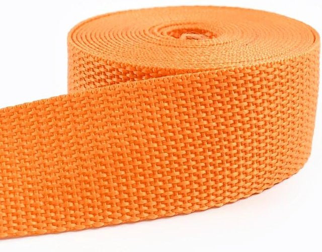 Meetee Polypropylen-Gurtband in Orange, 10 Meter Meterware als Nähzubehör, Breite: 25 mm, Dicke: 1,1 mm - Bild 1