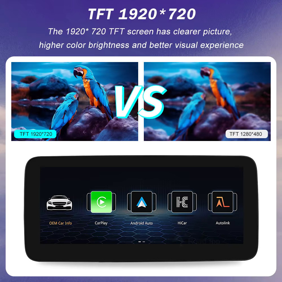 Road Top Linux Touchscreen Multimedia-System mit GPS und WLAN für Mercedes Benz W205 GLC C V Klasse W447 2015-2019 inklusive kabellosem Carplay und Android Auto, Schwarz, 10,25 Zoll - Bild 3