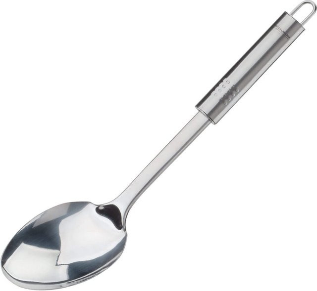 Fackelmann Servierlöffel mit Ovalgriff aus Edelstahl in Silber, poliert, Länge: 31 cm - Bild 1