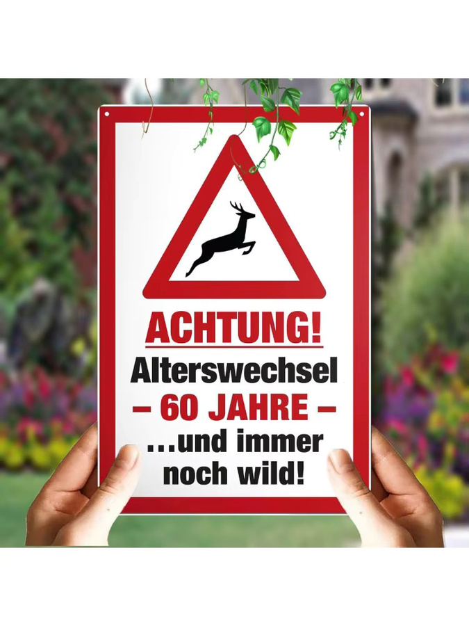 CIFBUY Wandkunst Vintage 60 Jahre Meilenstein Aluminium Dekoration Weiß, B/H: 20,32 x 30,00 cm - Bild 5