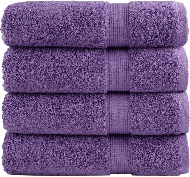 vidaXL Premium-Handtücher SOLUND, 4er-Set, Lila, Baumwolle, B/H: 50 x 100 cm, 600 g/m² - Bild 1