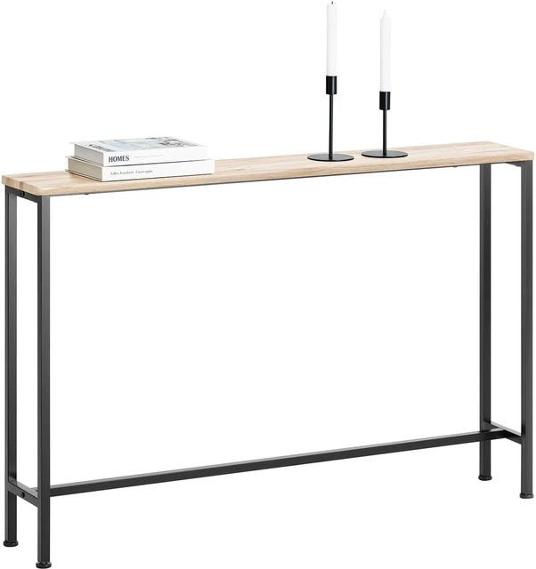 SoBuy Konsolentisch FSB19-XL-Z in Natur, moderner Beistelltisch und Sideboard für Flur, Wohnzimmer oder Küche, B/T/H: 80 x 20 x 50 cm - Bild 1