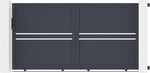 Casanoov Schiebetor Cimone aus Aluminium mit Ranger C300 Motorisierung, Farbe: Anthrazit/Grau, B/H: 305 x 160 cm - Bild 1