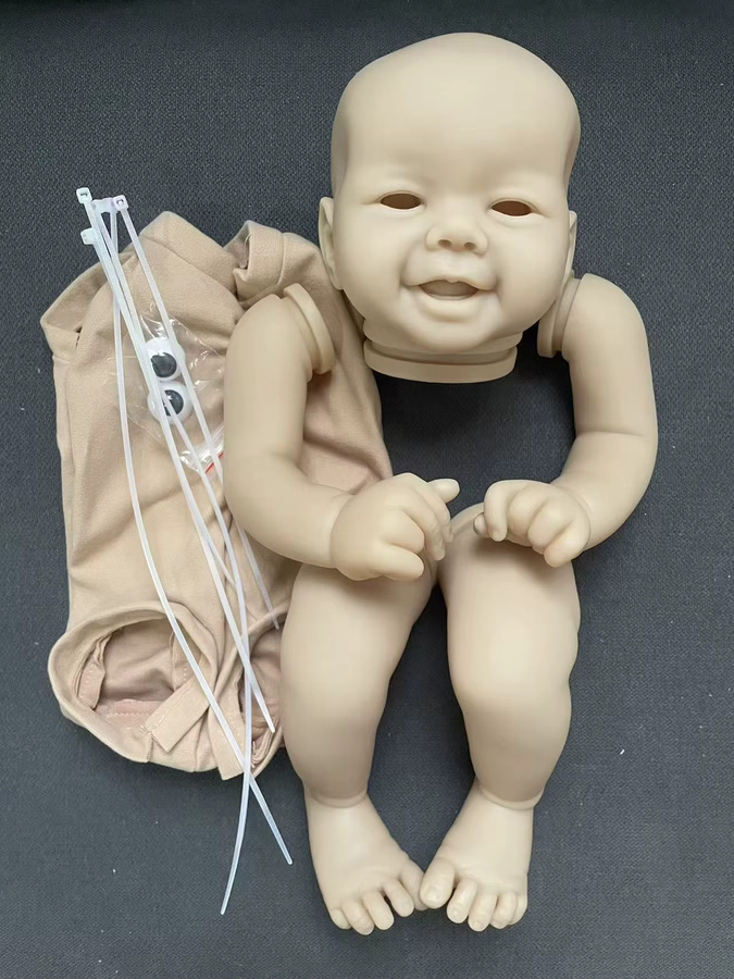 NPK Emmy Reborn Puppen-Set, unvollendet, unbemalt, blanko, DIY-Puppenteile, mit Stoffkörper - Bild 2