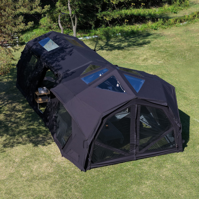 YTYIN Tragbares Luxus-Großraumzelt aus aufblasbarem PVC in Schwarz für Camping und Partys im Freien - Bild 1