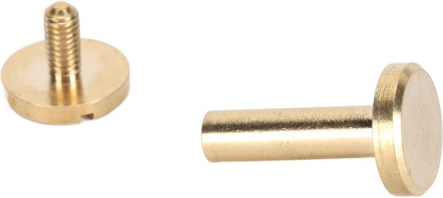 GoolRC 50 Satz Bindnieten aus Messing in Gold mit Flachkopf und Schlitzschraube, Durchmesser: 10 mm, Höhe: 12 mm - Bild 1