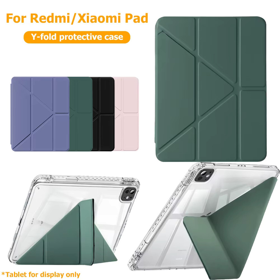 Y-förmige Schutzhülle für Xiaomi Redmi Pad SE 8.7 11 Zoll 2 2025 und Poco Pad 12.1 mit Stifthalter und verstellbarem Ständer, transparent - Bild 2