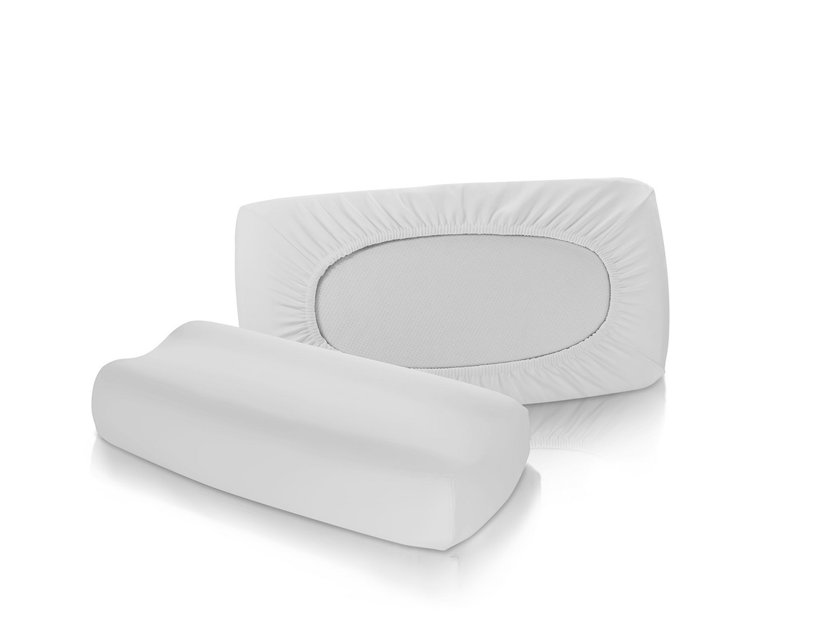2 Stück Fleuresse Jersey Spannbezüge für Nackenstützkissen Vital Comfort S-1117 in Silber - Bild 1