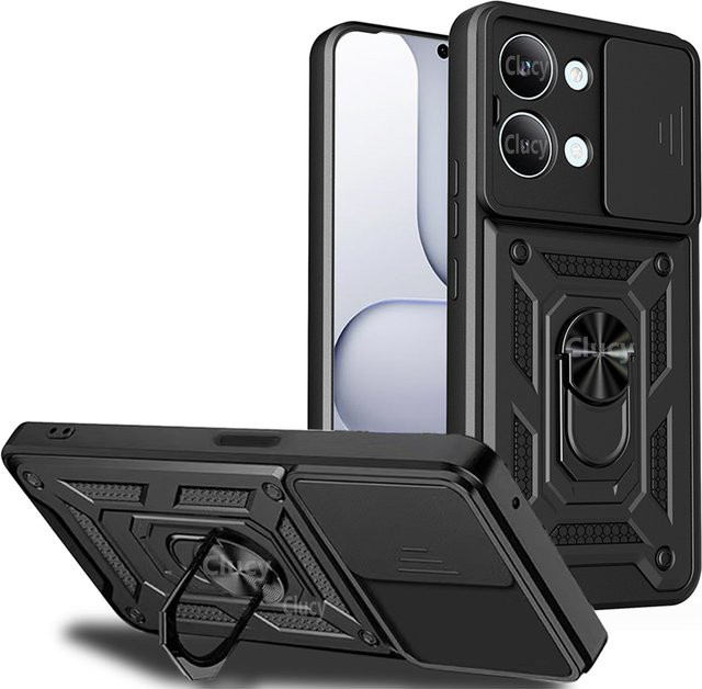 Xiaomi Poco X8 Pro 5G Panzerhülle mit Schiebe-Kameralinsenschutz und Screen Protector in Schwarz oder Silber - Bild 1