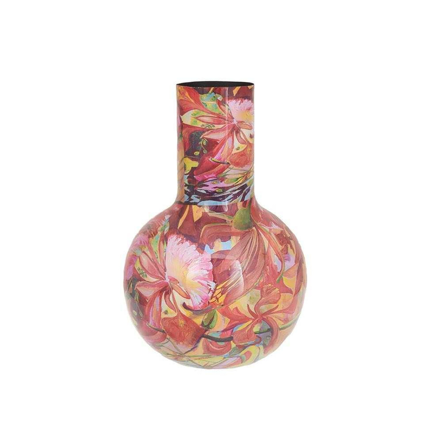 House of Nature Vase Francis Sling Red Bloom Spirit in Rot mit Blumenmuster aus Metall, Höhe: 37 cm - Bild 1