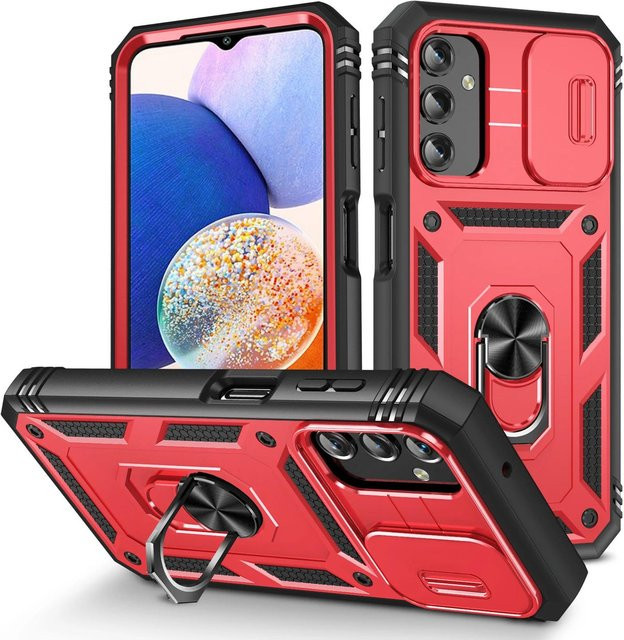 Stoßfeste Panzerhülle von EIN XIONG GU für Samsung Galaxy S23 FE A55 A35 A54 A15 A53 A52 A14 A33 A13 S24 Ultra S22 Plus S21 FE in Rot - Bild 1