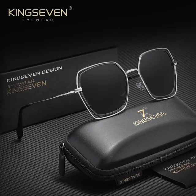 KINGSEVEN Sonnenbrille, Metall, Vollrand, polarisiert, Unisex - Bild 1