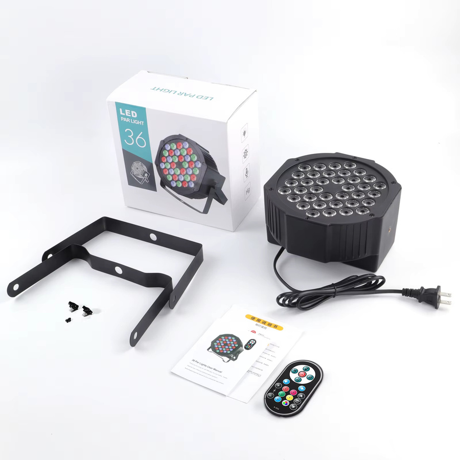 U'king RGB LED Par Lights Set mit 36 LEDs, DMX512, Fernbedienung und Sound-Aktivierung, Schwarz - Bild 5