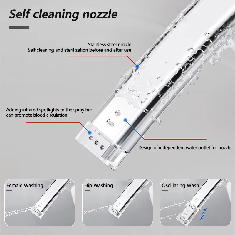 FIIBUU Intelligentes WC-Bidet zur Wandmontage mit beheiztem Sitz, automatischem Deckel und Warmlufttrockner in Weiß - Bild 1