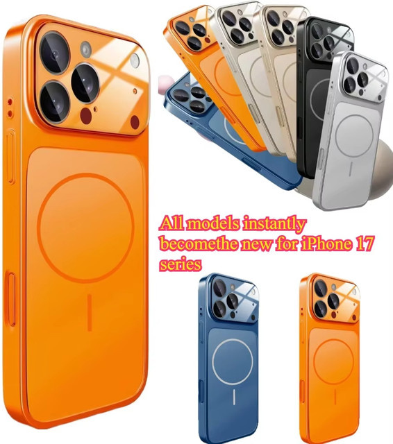 Original AG Mattglas MagSafe Handyhülle für iPhone 17 Air 16 15 14 Plus 13 Pro Max in Orange mit magnetischer kabelloser Ladefunktion - Bild 1