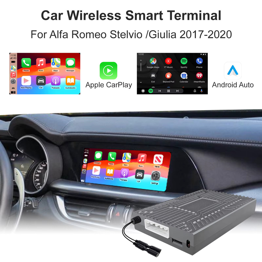 LEXXSON Retrofit Kit Decoder für Alfa Romeo Giulia und Stelvio mit Wireless CarPlay und Android Auto Interface in Schwarz - Bild 3