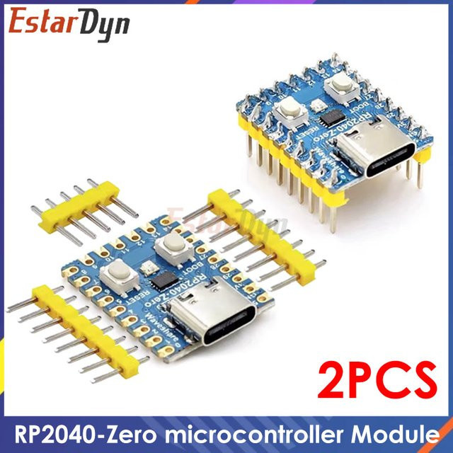 2 Stück Estardyn RP2040-Zero Dual-Core Cortex M0+ Prozessor Mikrocontroller PICO Development Board Modul mit 2 MB Flash in Blau - Bild 1