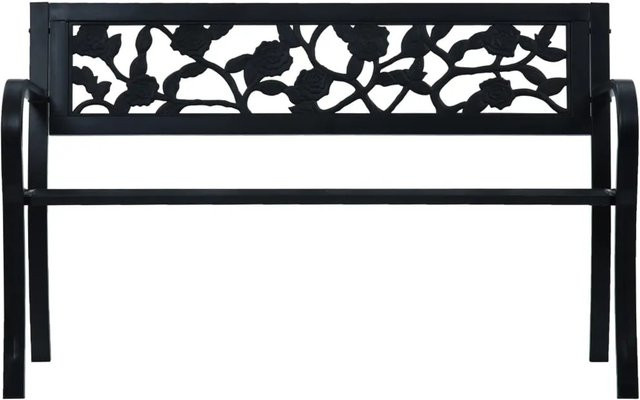 vidaXL Gartenbank aus Stahl und Kunststoff in Schwarz mit Vintage-Design, Breite: 125 cm - Bild 1