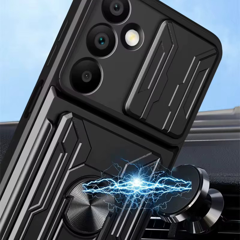 Heavy Duty Armor Case mit Kartenhalter für Samsung Galaxy S25 S24 S23 S22 Ultra Plus S24FE S23FE in Schwarz und Blau - Bild 3