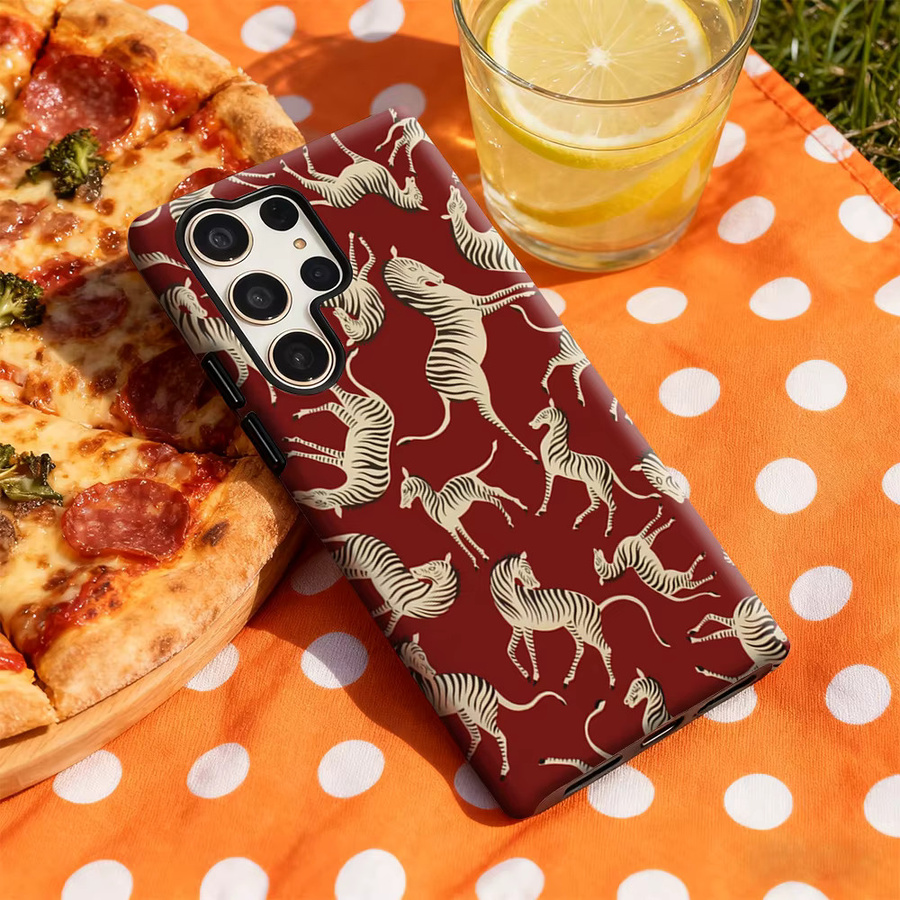 Handyhülle mit Zebra-Print für Samsung Galaxy S25 Ultra, S24 und S23 Ultra Plus in Multicolour mit glänzender doppellagiger Rückseite - Bild 4