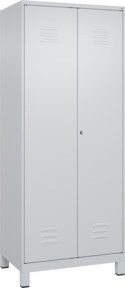 C+P Spind Classic PLUS Schwarz-Weiß mit 2 Abteilen, Lichtgrau, H x B x T: 195 x 80 x 50 cm - Bild 1