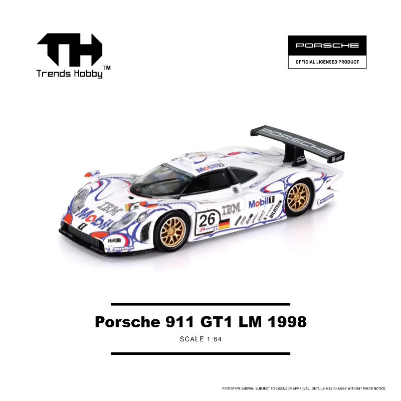 Trends Hobby Porsche 911 GT1 LM 1998 Legierungsautomodell, 1:64 - Bild 3