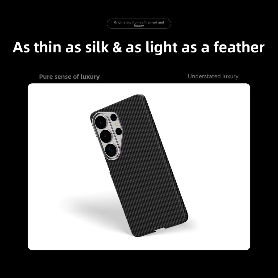 Samsung Galaxy S26 Ultra Schutzhülle aus Carbon in Schwarz mit mattem Finish und integrierter 600D Harthülle - Bild 1