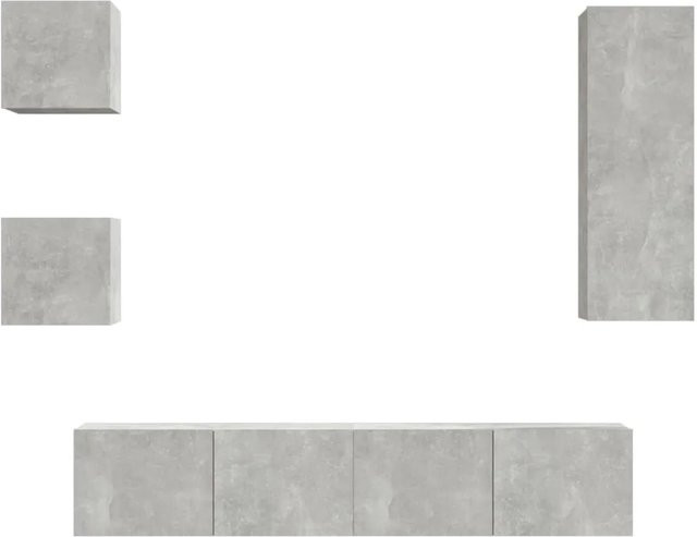 vidaXL 5-tlg. TV-Schrank-Set aus Holzwerkstoff in Betongrau - Bild 1