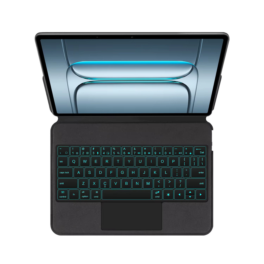 Kabellose Tastaturhülle mit Touchpad für OnePlus Pad Lite 11 Zoll, OnePlus Pad Go 11,35 Zoll und OnePlus Pad 11,61 Zoll in Schwarz mit Tablet-Ständerhülle - Bild 2