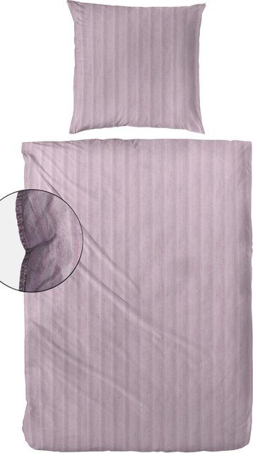 H.G. Hahn Bettwäsche Stone-Washed Style aus Baumwolle in Lila - Bild 1