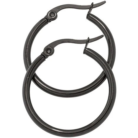 Colfem Creolen Edelstahl, schwarz, Unisex - Bild 1