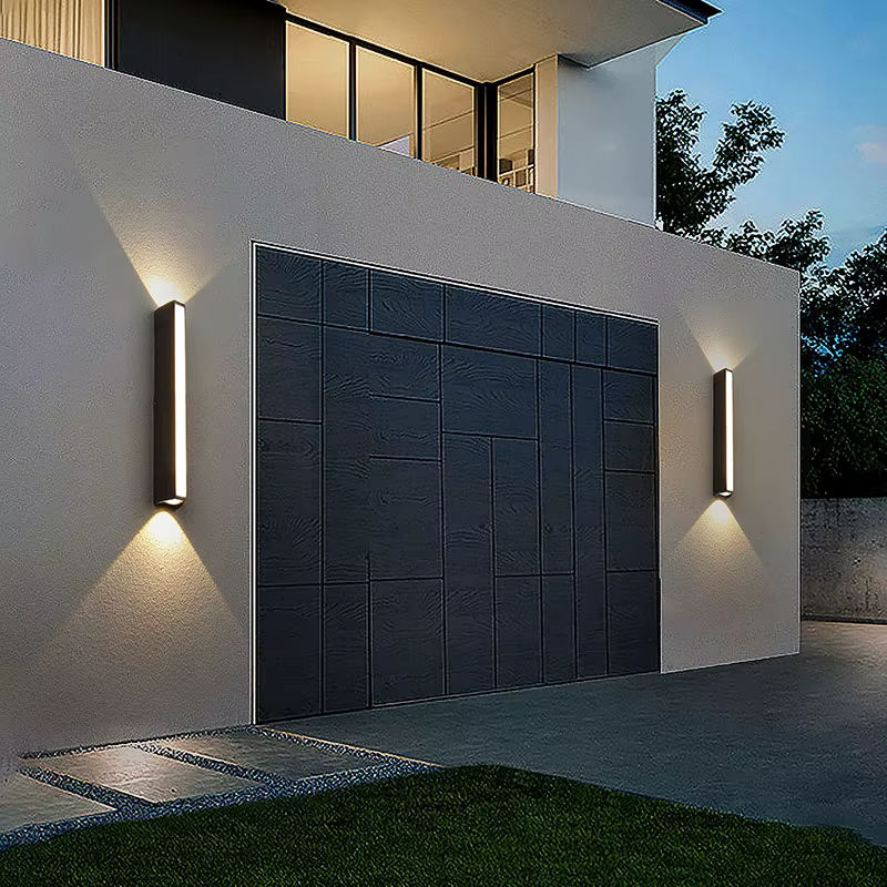 Feiyunlux Moderne LED Außenwandleuchte aus Aluminium in Schwarz, IP65 wasserdicht, Up-Down Linear Wandleuchte für Garten und Veranda - Bild 2