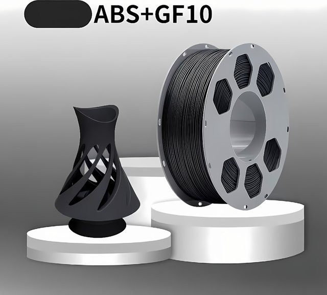 GIOIO ABS GF10 3D-Drucker Filament Glasfaser-verstärkt, 1,75 mm, 1 kg Spule, Grau oder Schwarz - Bild 1