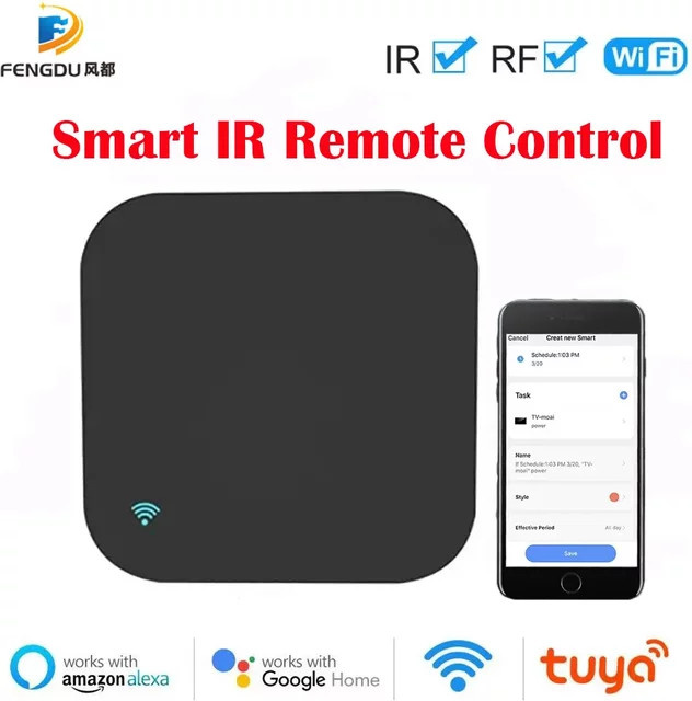 Tuya Smart IR Fernbedienung WiFi RF433 RF315 für Klimaanlage und Smart Home in Schwarz - Bild 1