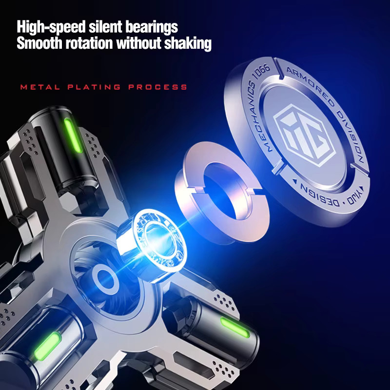 YIJOO Noctilucence Fidget Spinner aus Metall in Silber zur Stressbewältigung für Erwachsene und Teenager - Bild 3