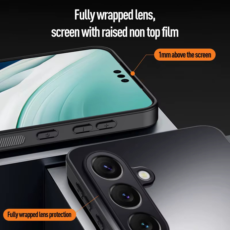 Mattierte Frosted Schutzhülle für Samsung Galaxy S25 FE S26 S24 Plus S25 Edge S24 S23 S22 S21 Plus in Schwarz - Bild 4