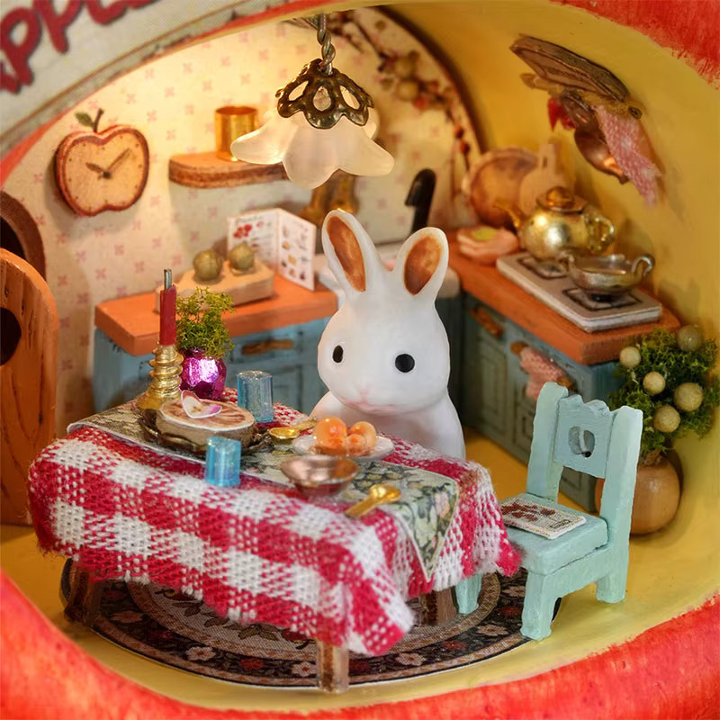 Battoom Mikro-Frucht-Apfelhaus, 3D-Puzzle-Modell, Natur, Pappe / Karton - Bild 3