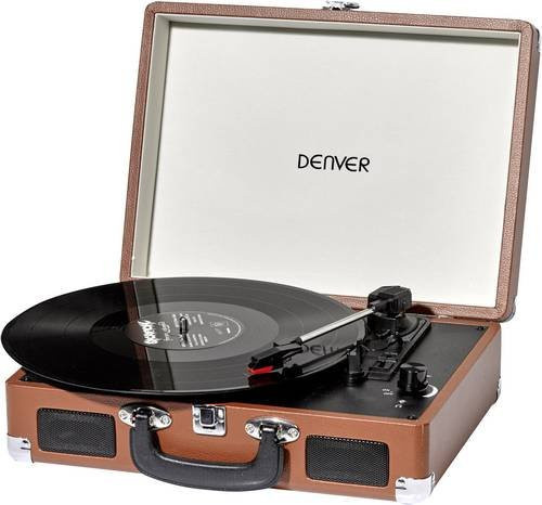 Denver VPL-120 Plattenspieler mit Digital-Recorder und USB-Anschluss, Braun - Bild 1
