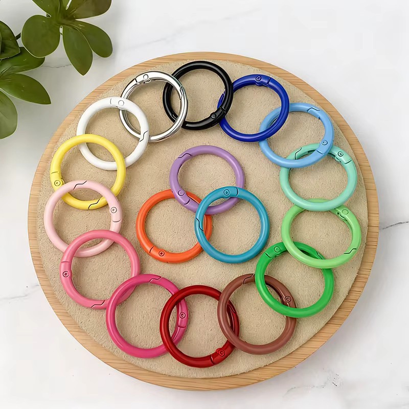 Yogodlns Runde Karabiner Haken aus Metall in Schwarz, 33 mm Durchmesser für DIY Schmuck und Schlüsselanhänger - Bild 2