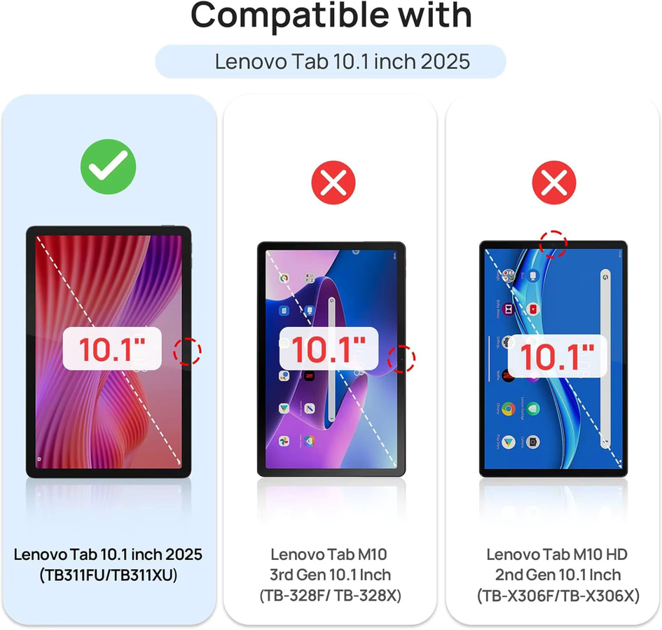 Schutzglas für Lenovo Tab 10.1 (2025) 10,1 Zoll TB311FU TB311XU, Transparent, HD Displayschutzfolie aus gehärtetem Glas mit 9H Härtegrad und Anti-Fingerprint-Beschichtung - Bild 2