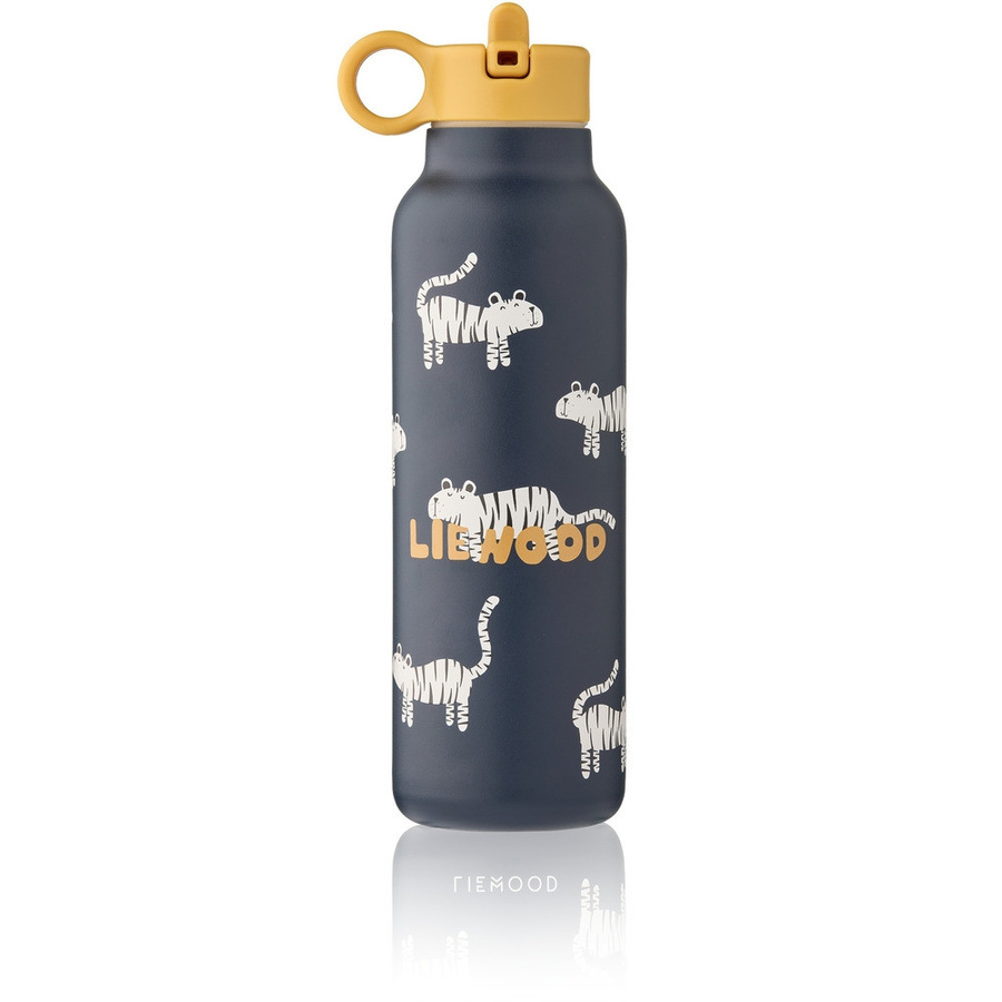Liewood Falk Wasserflasche aus Edelstahl mit Tiger-Motiv, 500 ml, auslaufsicher und wiederverwendbar, Multicolor - Bild 1