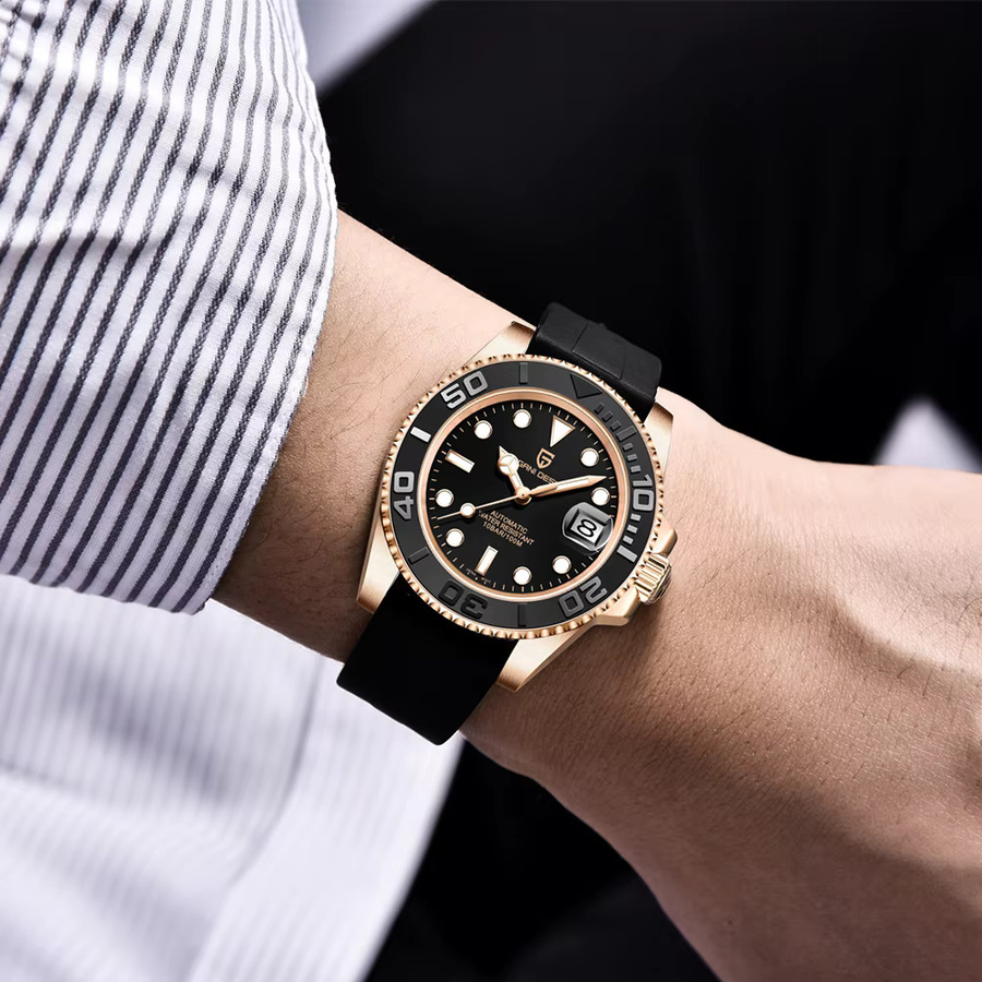 PAGANI DESIGN Armbanduhr Automatik, Edelstahl, Schwarz, Herren - Bild 2