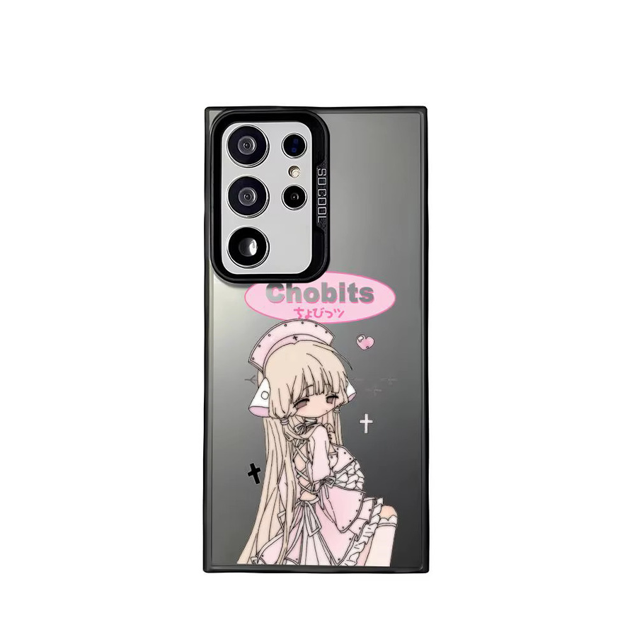 C-Chobits Cute Anime Handyhülle aus Silikon für Samsung Galaxy S25 Edge S24 S23 S22 S21 S20 Ultra in Silber und Mehrfarbig - Bild 4