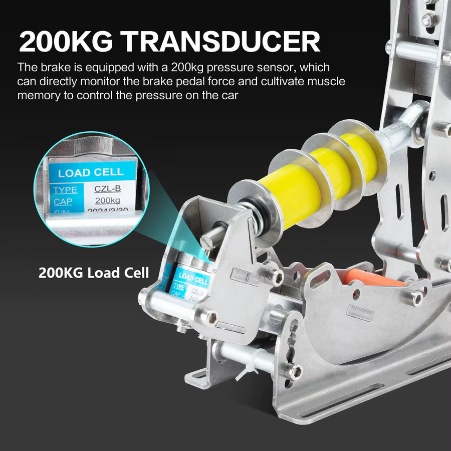 SIMJACK Ultimate Pedals Sim-Racing-Pedale für PC mit Drucksensor Lastzelle und HE Hydraulik in Silber - Bild 4
