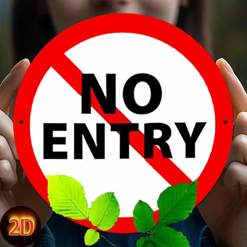 Potdemiel Vintage-Schild No Entry aus Eisen, rundes Warnschild in Rot, Durchmesser: 20 cm - Bild 2