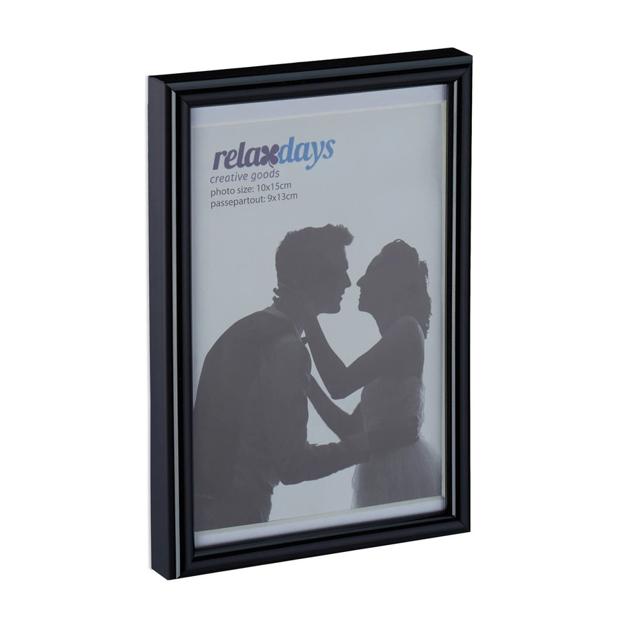Relaxdays Bilderrahmen aus Kunststoff in Schwarz, 2er Set, B/H: 10 x 15 cm - Bild 2