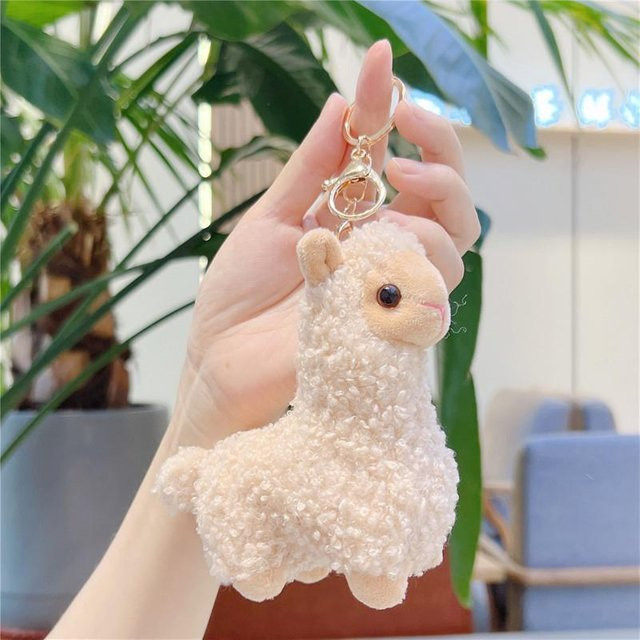 Niedlicher Alpaka Plüsch Anhänger, Kawaii Puppe, grau - Bild 1
